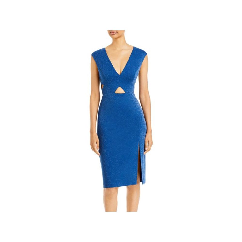 AIDAN AIDAN MATTOX Womens Blue Crisscross Sleeveless Body Con Dress 6